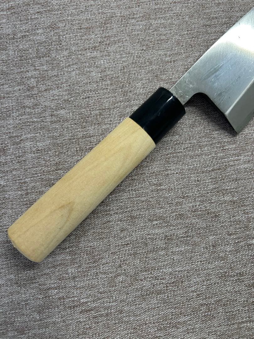 出刃 包丁 165mm 安来鋼青紙２号 朴丸柄 ④