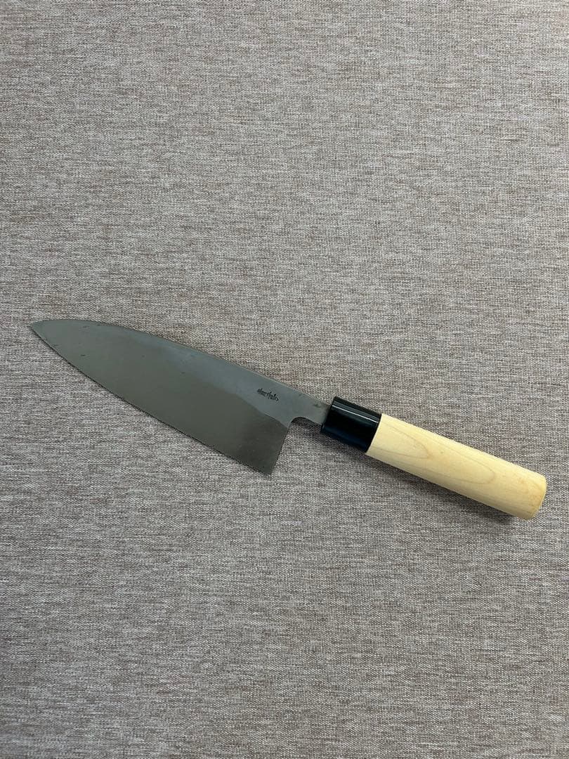 出刃 包丁 165mm 安来鋼青紙２号 朴丸柄 ④