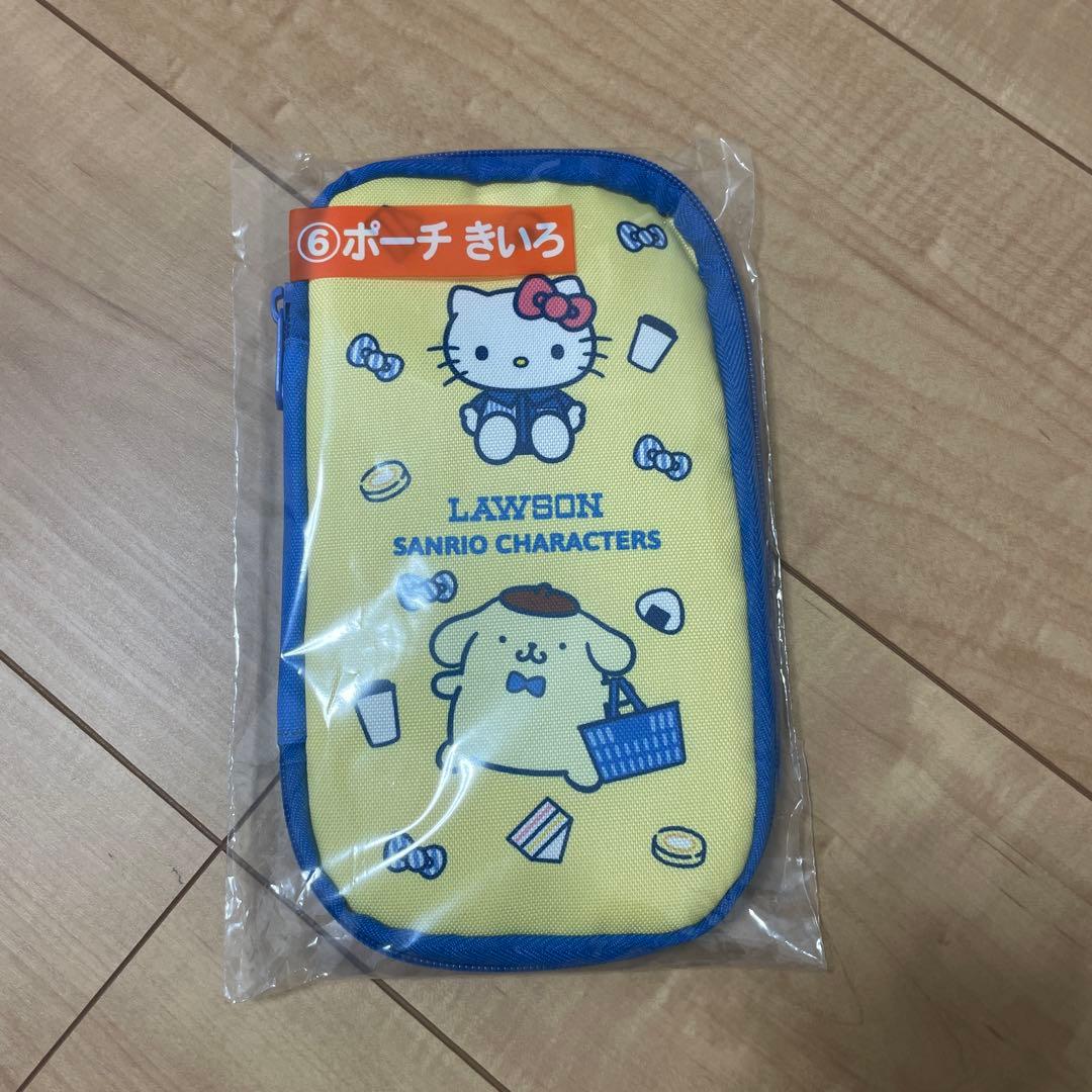 【お買い得セット】サンリオローソン7点:時計x2ポーチx3ボールペンx1お皿x1