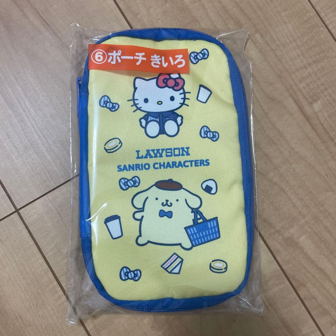 【お買い得セット】サンリオローソン7点:時計x2ポーチx3ボールペンx1お皿x1