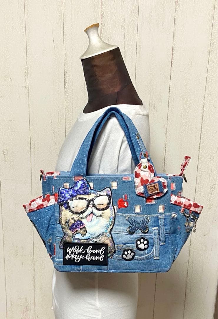デニムリメイクバックS アイス猫ちゃん