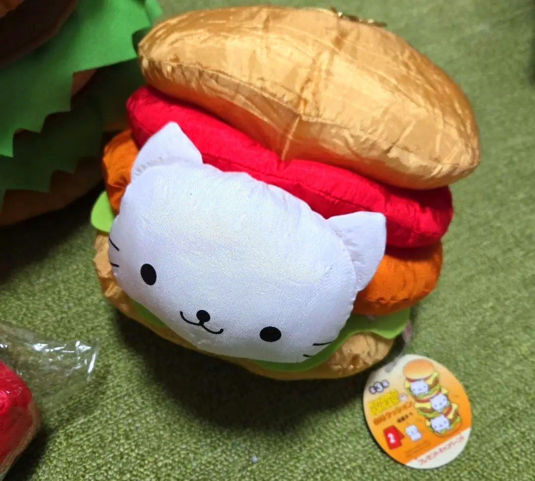 新品未使用☆ にゃんにゃんにゃんこ ハンバーガー ぬいぐるみ ポテト付き ③点