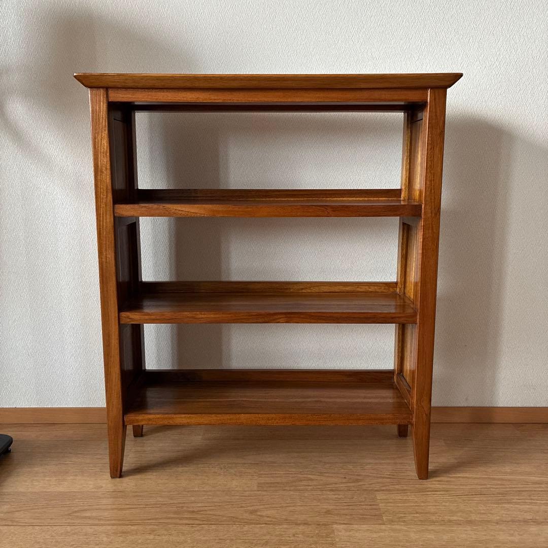 ギギリビング 無垢材 チークCDラック 本棚 スリム