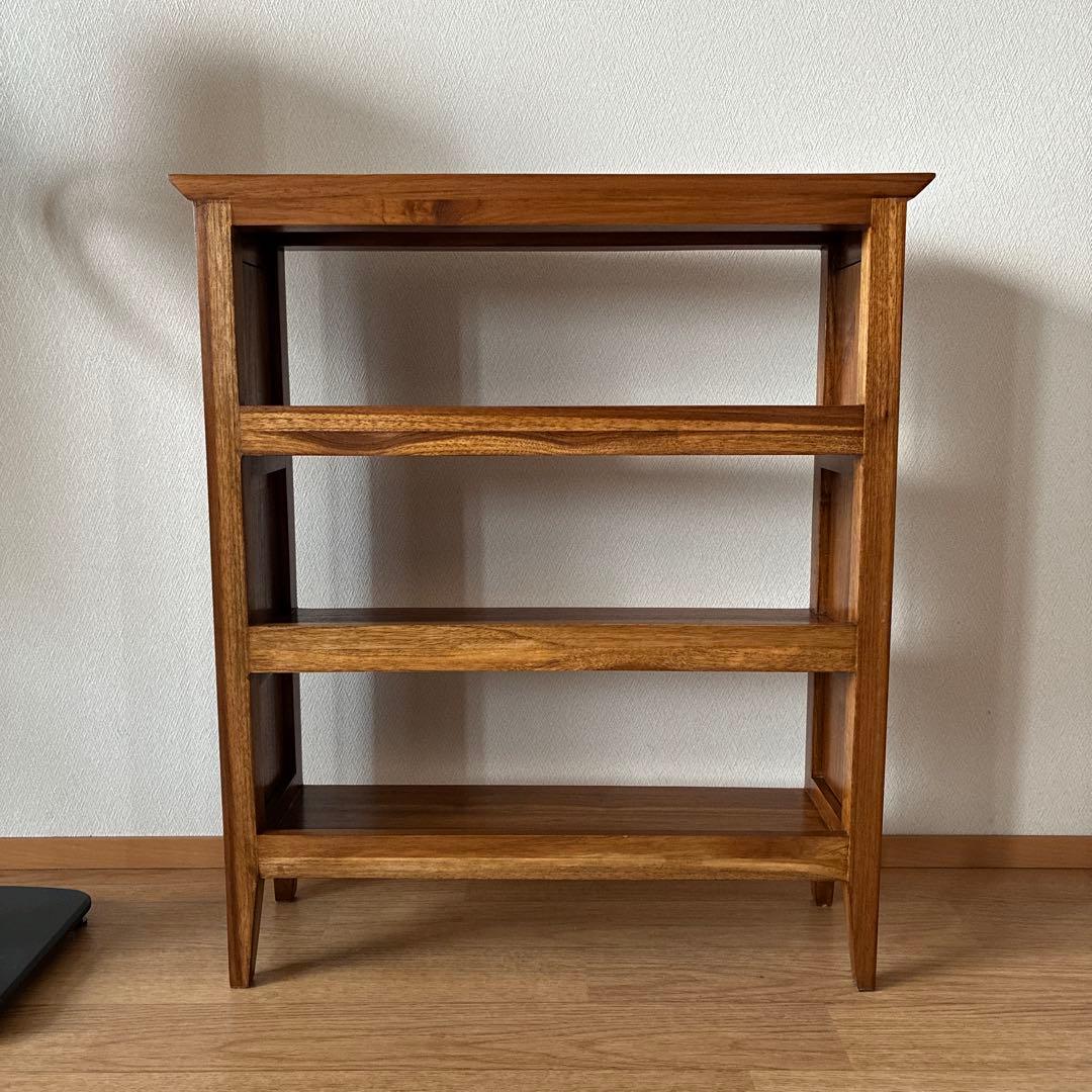 ギギリビング 無垢材 チークCDラック 本棚 スリム