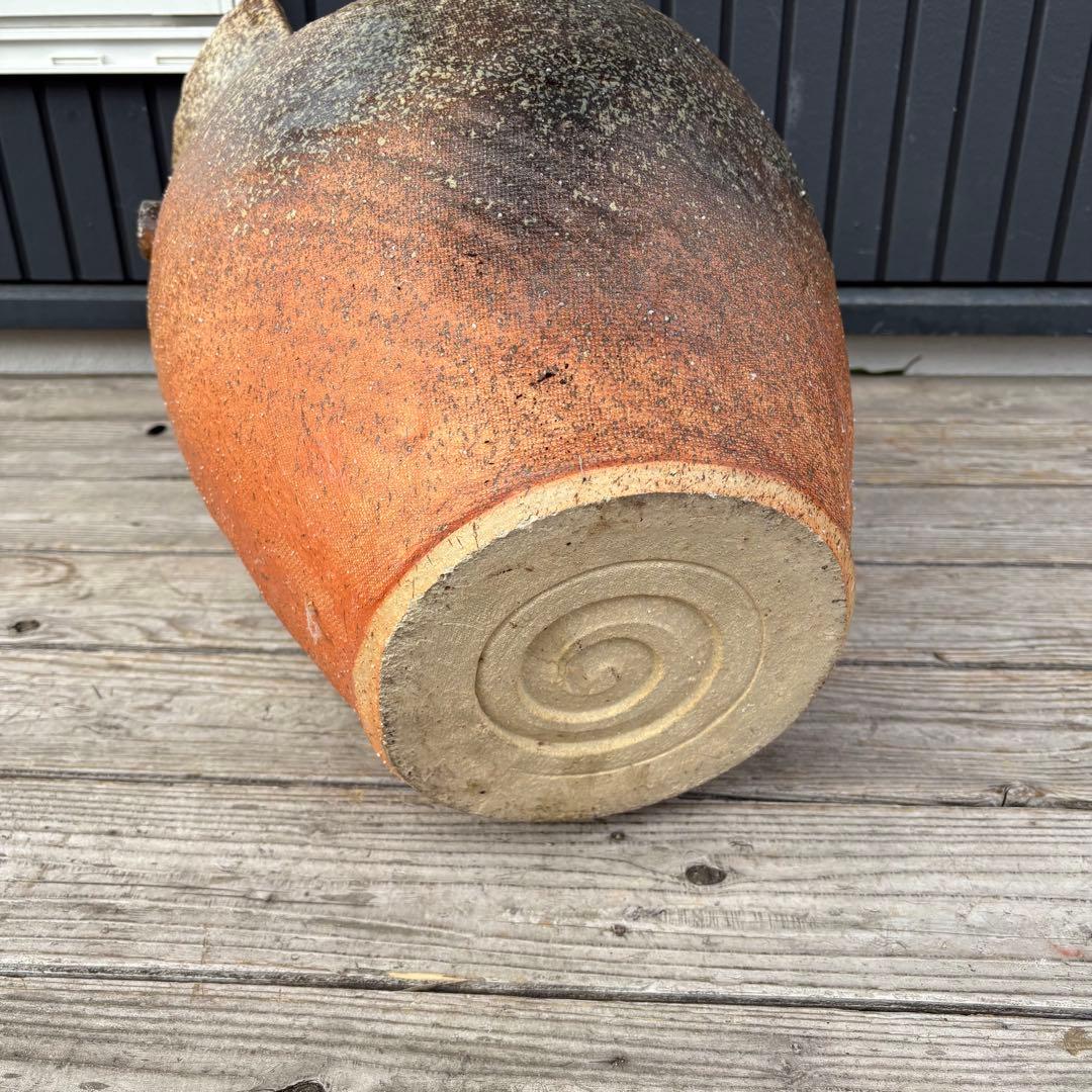 信楽焼 手桶花瓶 大型 壺 フラワーベース 陶器 花器 和風 オブジェ 傘立て