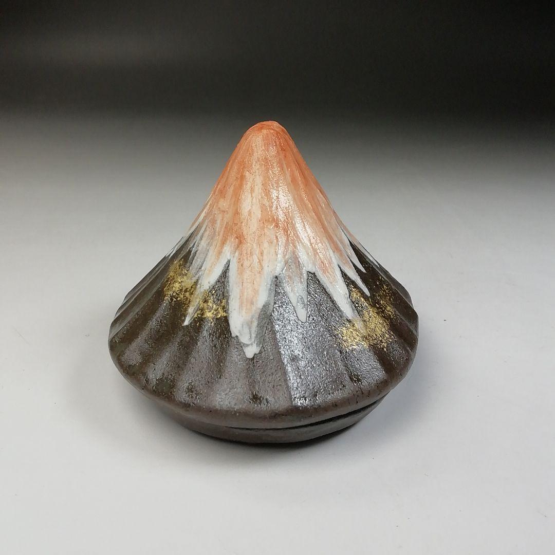Ｔ７４６　W46 2点‼️香合　『富士山』『中村良二 造』　共箱　茶道具