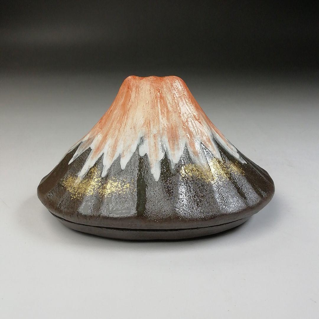 Ｔ７４６　W46 2点‼️香合　『富士山』『中村良二 造』　共箱　茶道具