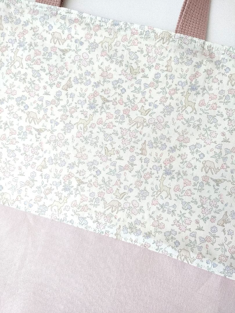 ハンドメイド リバティ レッスンバッグ ラベンダーピンク系