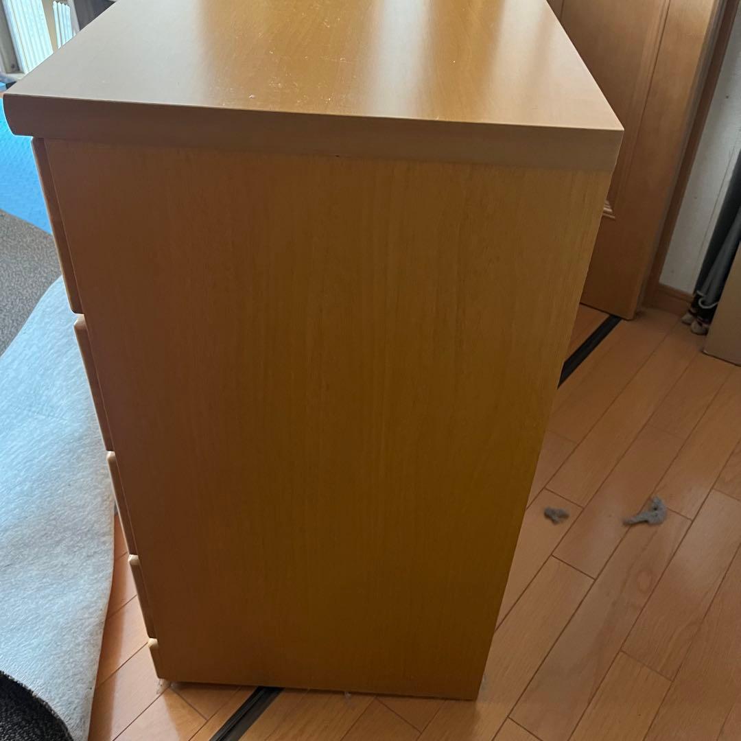 【引き取り限定】幅150cm 天然木 ローチェスト ナチュラル タンス