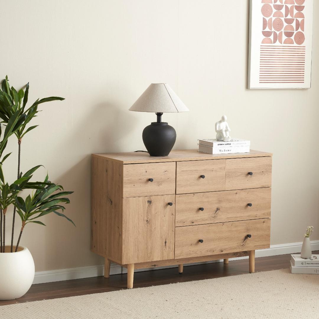 限定価格！リビング収納 サイドボード 引き出しリビングボード　NATURAL