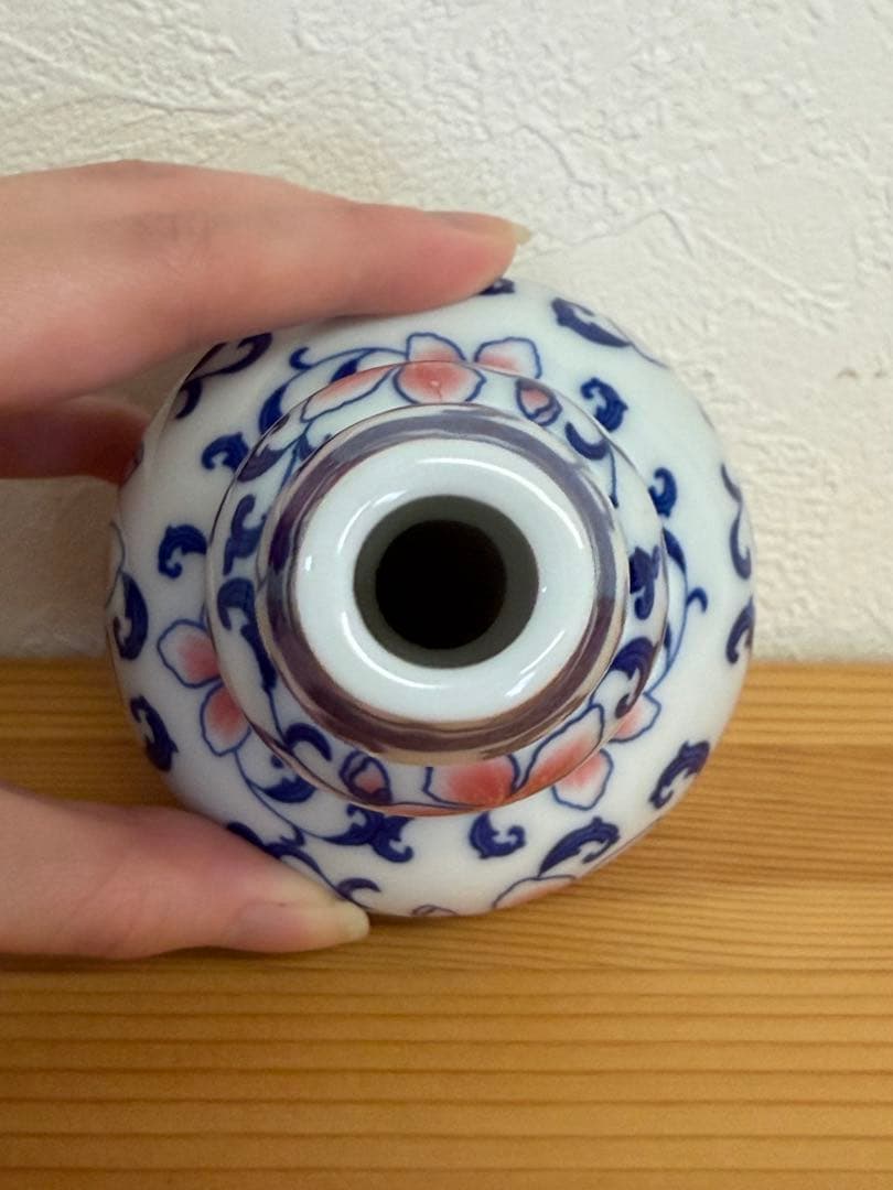 【景徳鎮】現地購入品 乾隆御製 青と白の磁器 花瓶