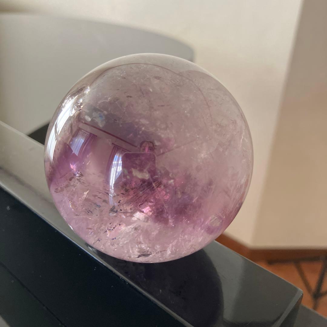 ノブさま専用美！特大　アメジストファントム　スフィア　天然石置物