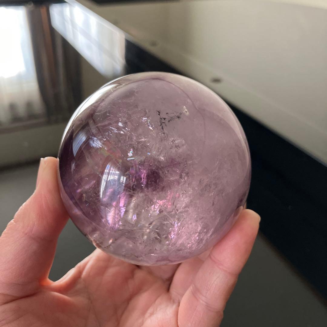 ノブさま専用美！特大　アメジストファントム　スフィア　天然石置物