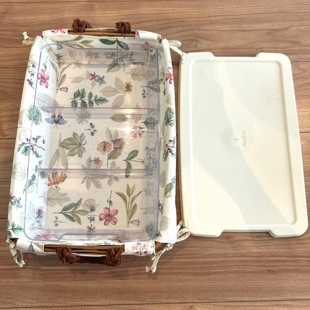 《美品》ロンガーバーガー バスケット　ライナー　プロテクター　フタ付き