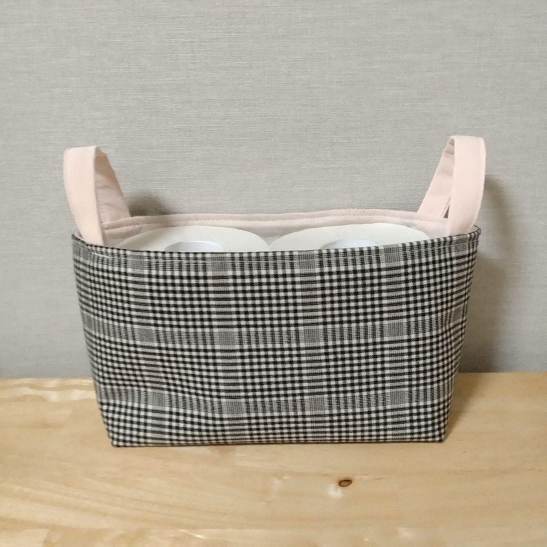 74　ハンドメイド リメイク 布バスケット　ファブリックバスケット　小物入れ
