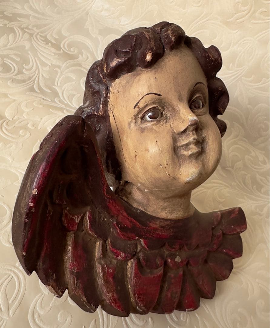 天使セラフィムとケルビムの彫刻 2体セット