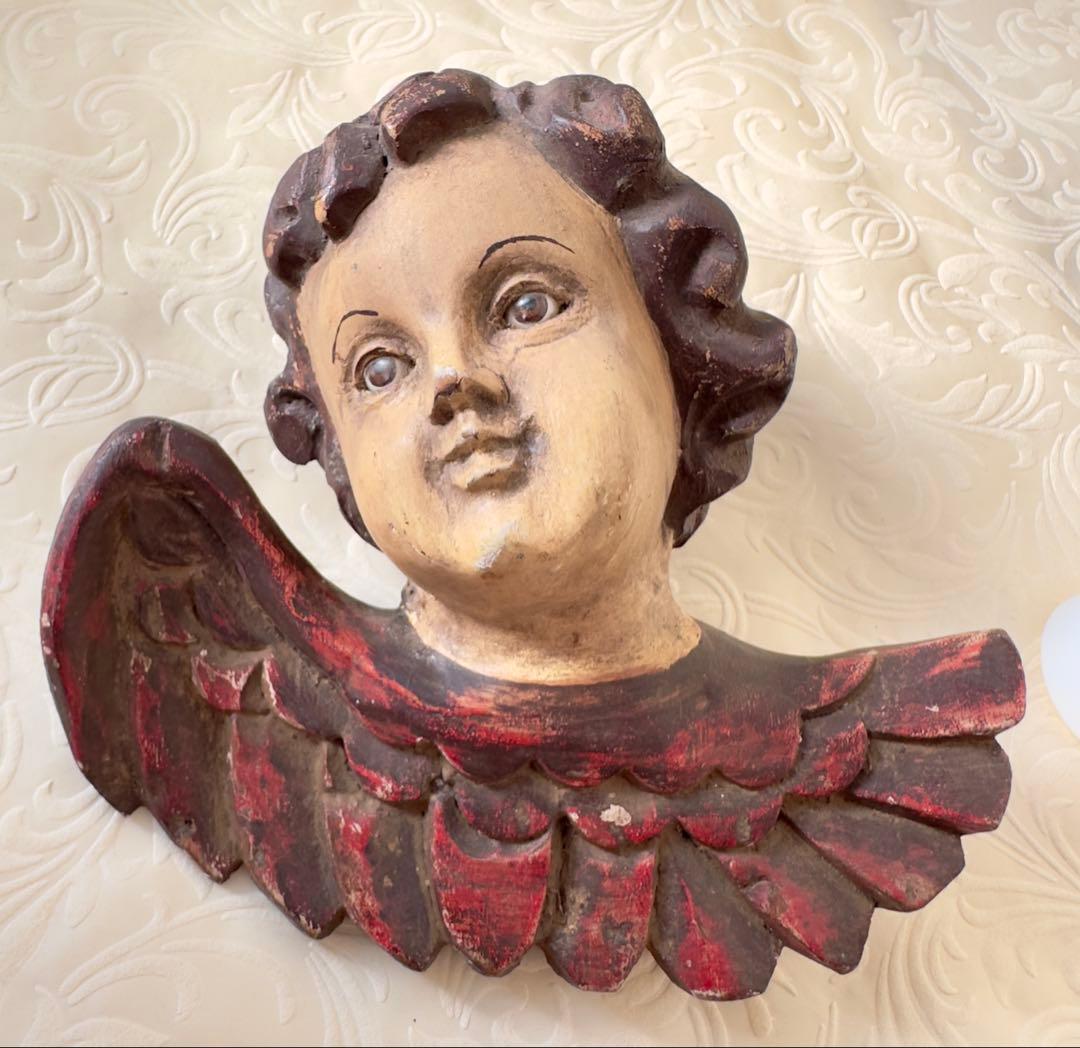 天使セラフィムとケルビムの彫刻 2体セット