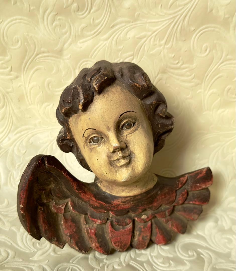 天使セラフィムとケルビムの彫刻 2体セット