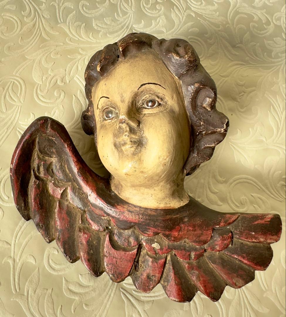 天使セラフィムとケルビムの彫刻 2体セット