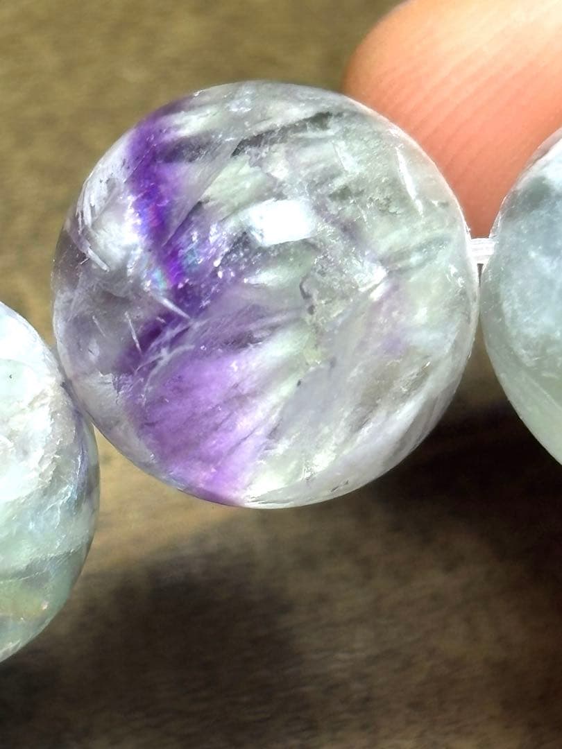 【極上】エンジェルフェザーフローライト大玉ブレスレット約14.6㎜（新品未使用）