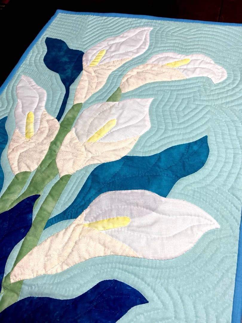 ハワイアンキルトタペストリー　カラー　クールビューティー