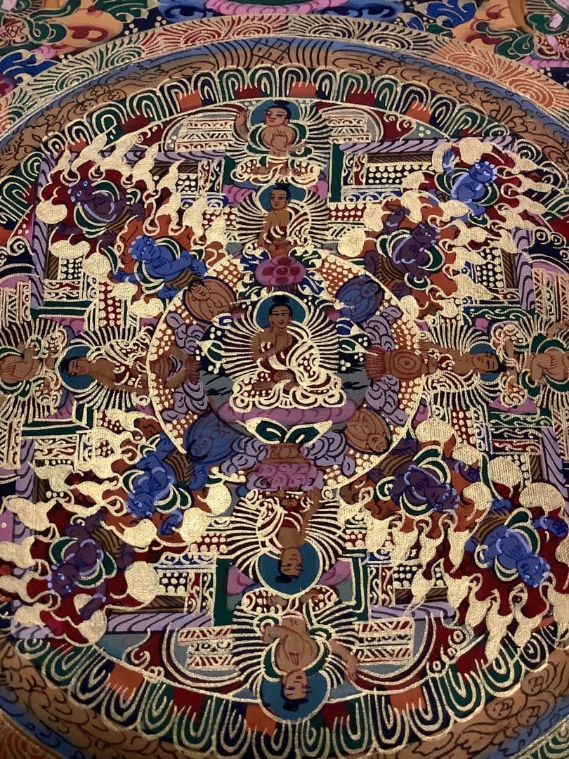 《 チベット密教　新品　1点物 》 手描き　曼荼羅　仏陀　釈迦　仏画　仏教　e4