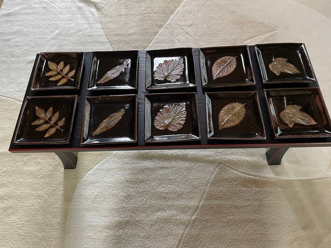 唐津焼　木乃葉文　銘々皿　10枚