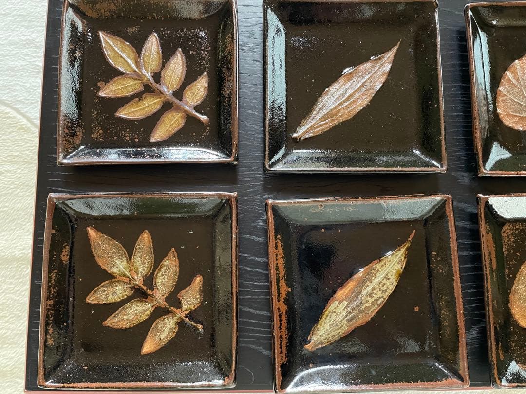 唐津焼　木乃葉文　銘々皿　10枚