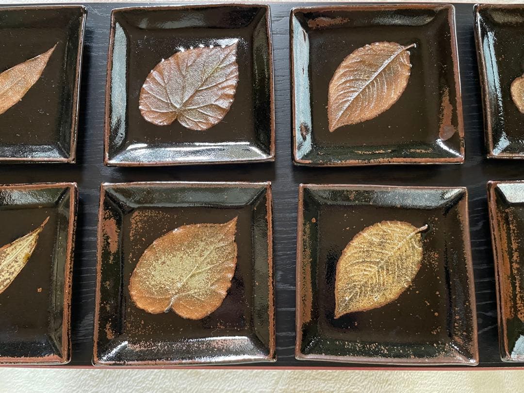 唐津焼　木乃葉文　銘々皿　10枚