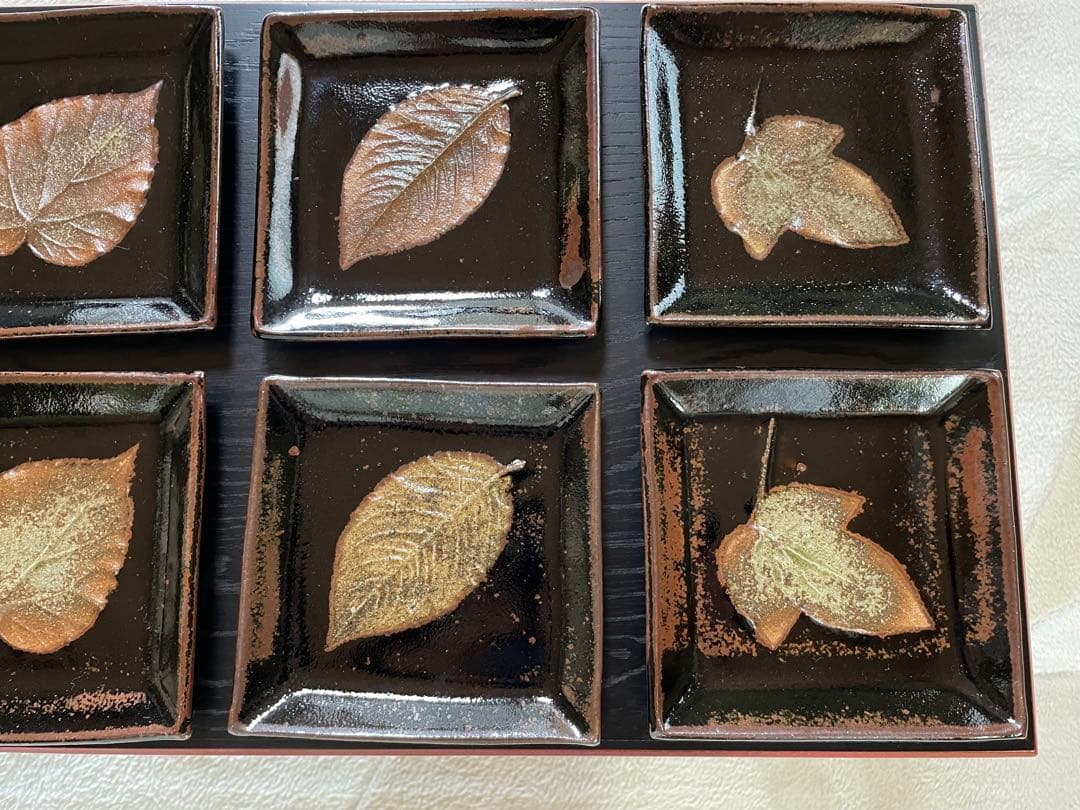 唐津焼　木乃葉文　銘々皿　10枚