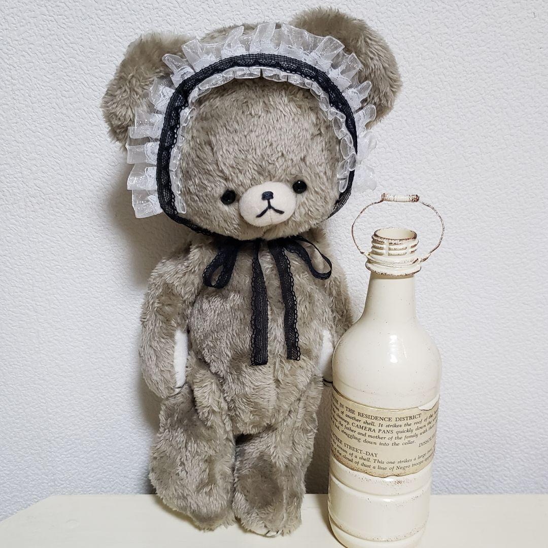 No.714 テディベア(L)　ベージュ×ヘッドアクセサリー