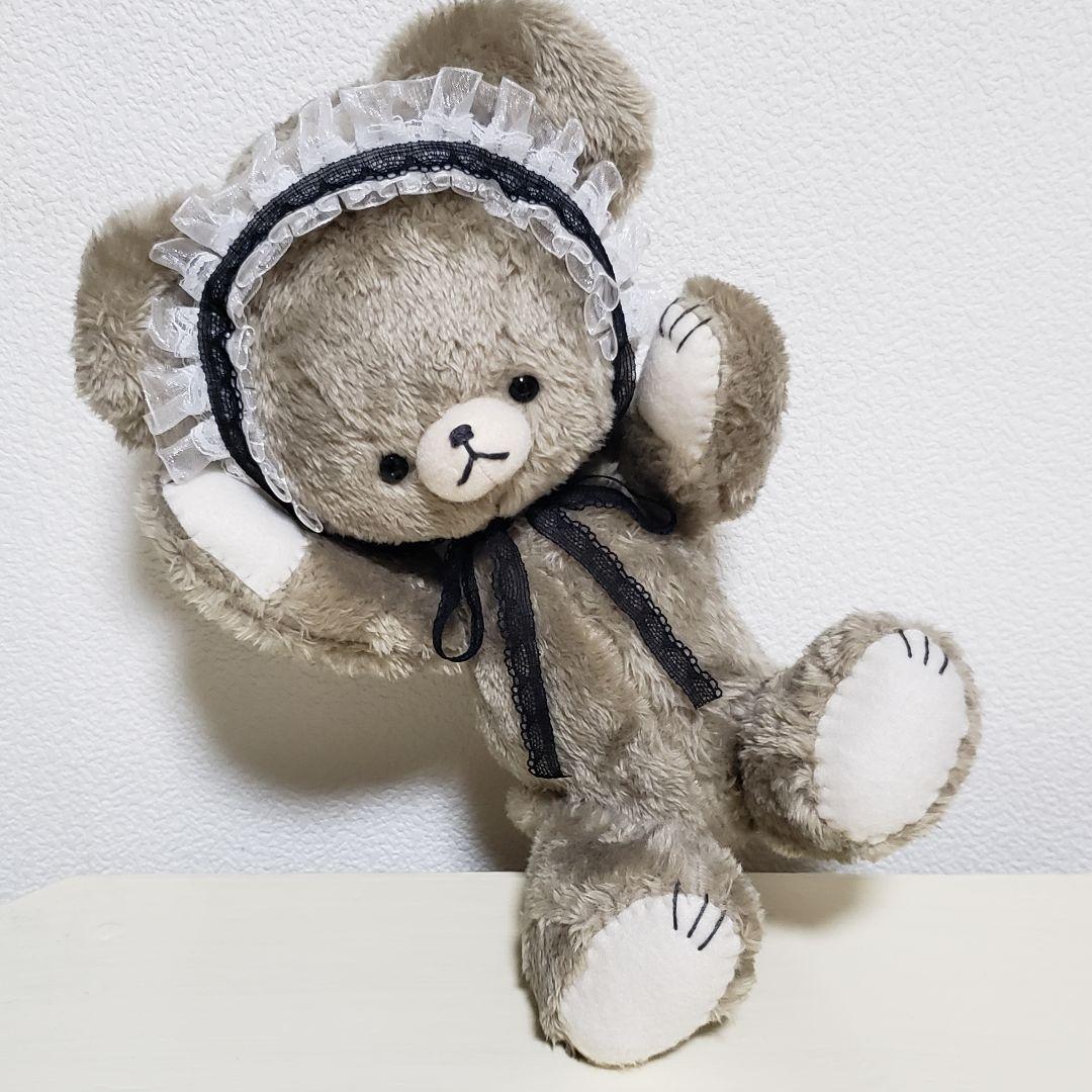 No.714 テディベア(L)　ベージュ×ヘッドアクセサリー