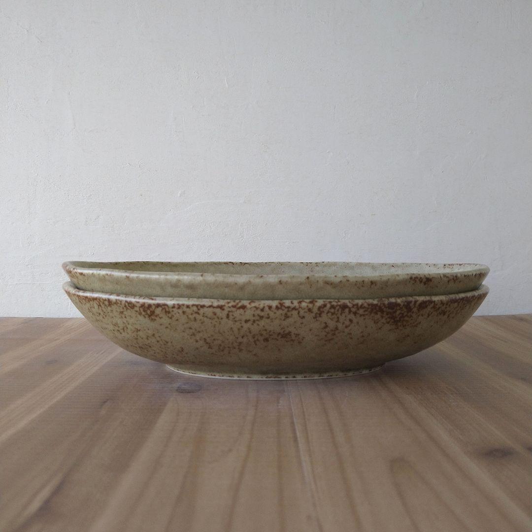 リム十草深皿２枚・オーバル深皿 セージグリーン２枚・線筋角皿４枚