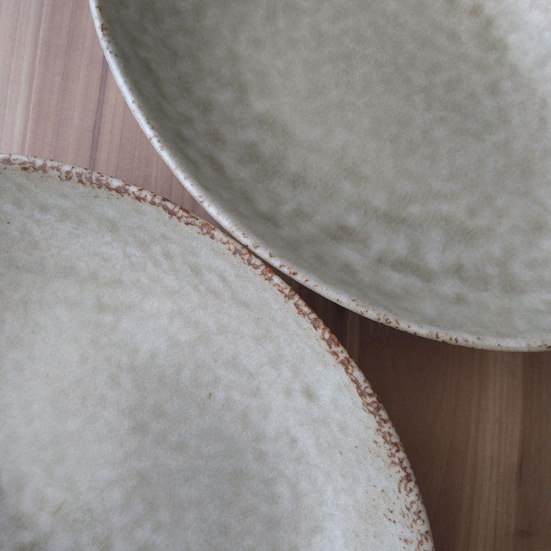 リム十草深皿２枚・オーバル深皿 セージグリーン２枚・線筋角皿４枚