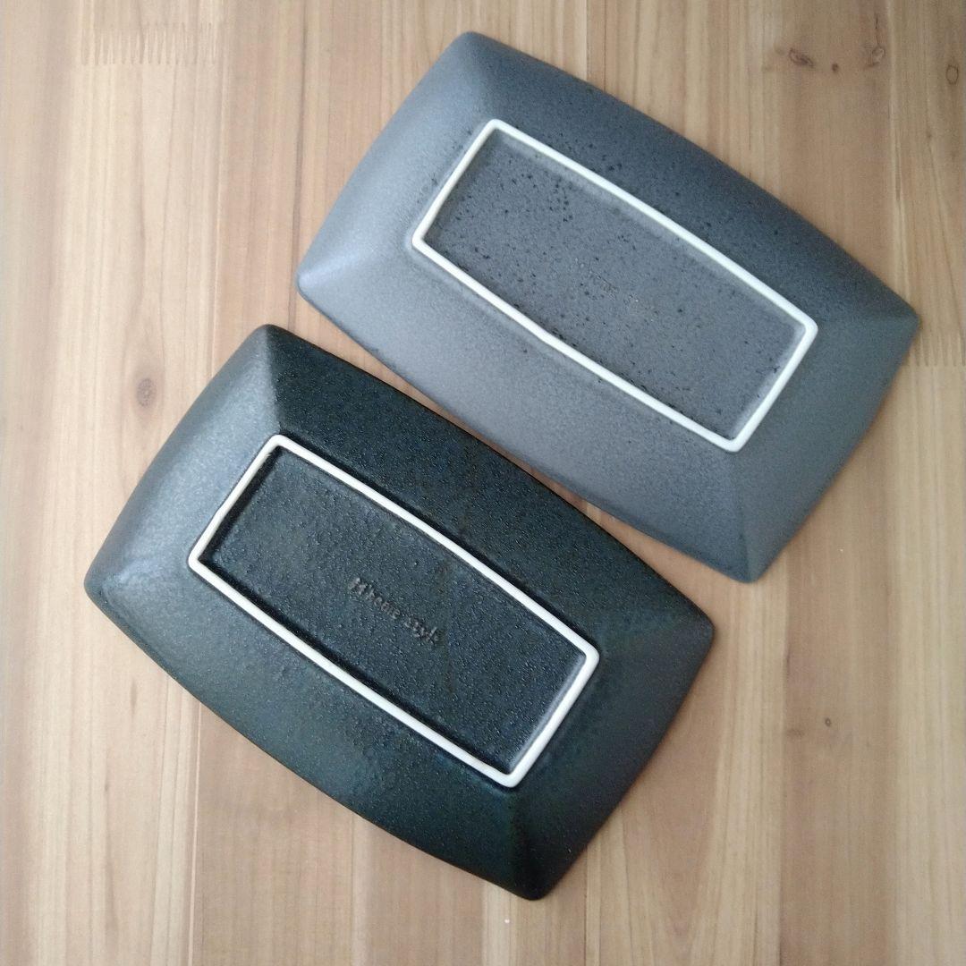 リム十草深皿２枚・オーバル深皿 セージグリーン２枚・線筋角皿４枚