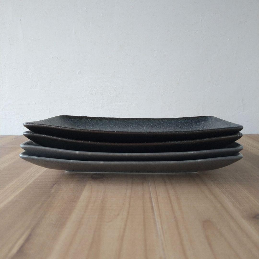 リム十草深皿２枚・オーバル深皿 セージグリーン２枚・線筋角皿４枚