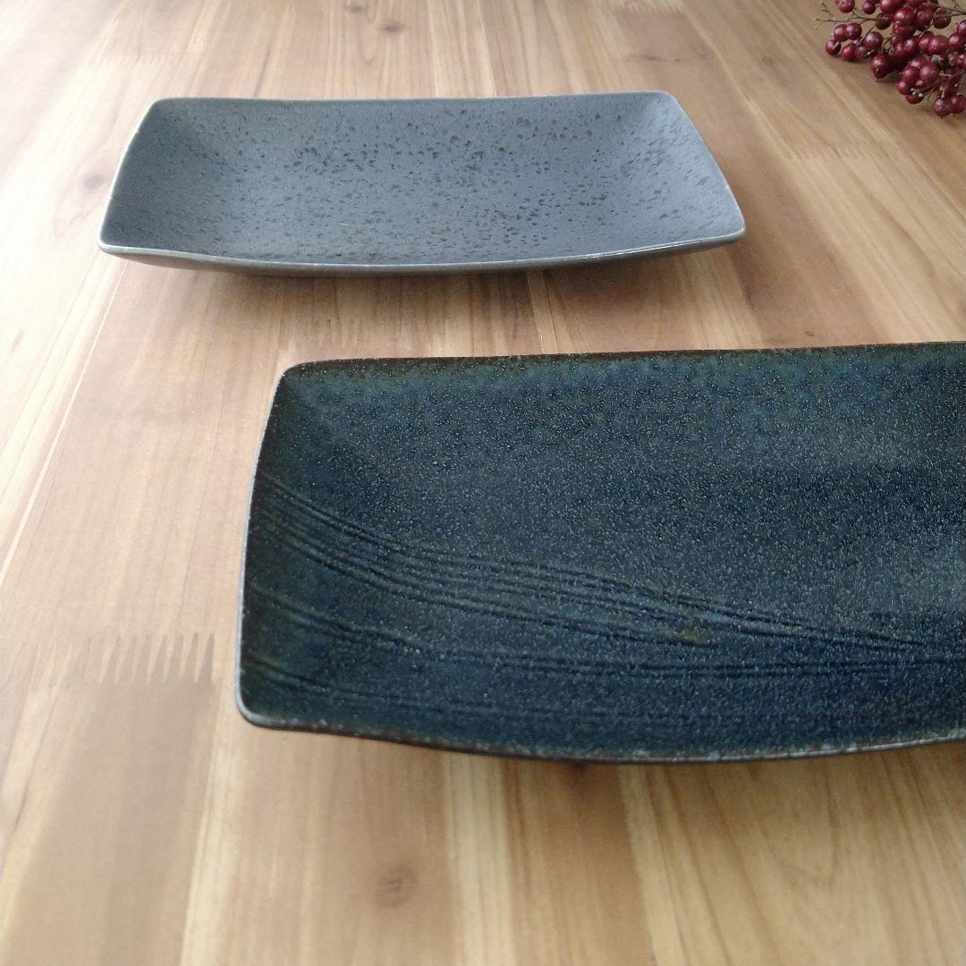 リム十草深皿２枚・オーバル深皿 セージグリーン２枚・線筋角皿４枚