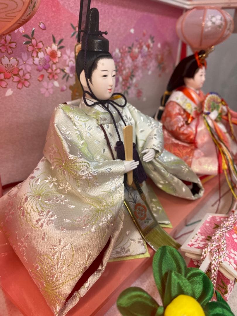 東京久月　雛人形　ガラスケース入り親王飾り・間口約４９×奥行約３１×高さ約３４㎝