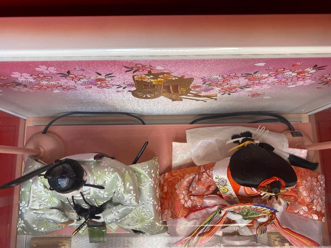 東京久月　雛人形　ガラスケース入り親王飾り・間口約４９×奥行約３１×高さ約３４㎝