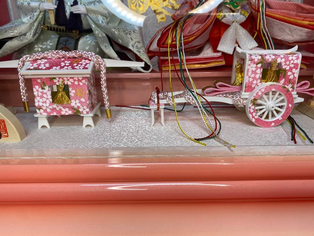 東京久月　雛人形　ガラスケース入り親王飾り・間口約４９×奥行約３１×高さ約３４㎝