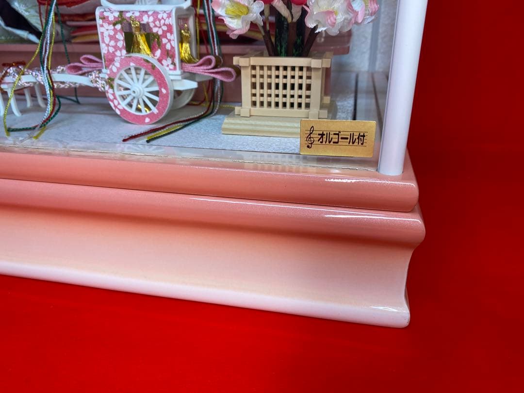 東京久月　雛人形　ガラスケース入り親王飾り・間口約４９×奥行約３１×高さ約３４㎝