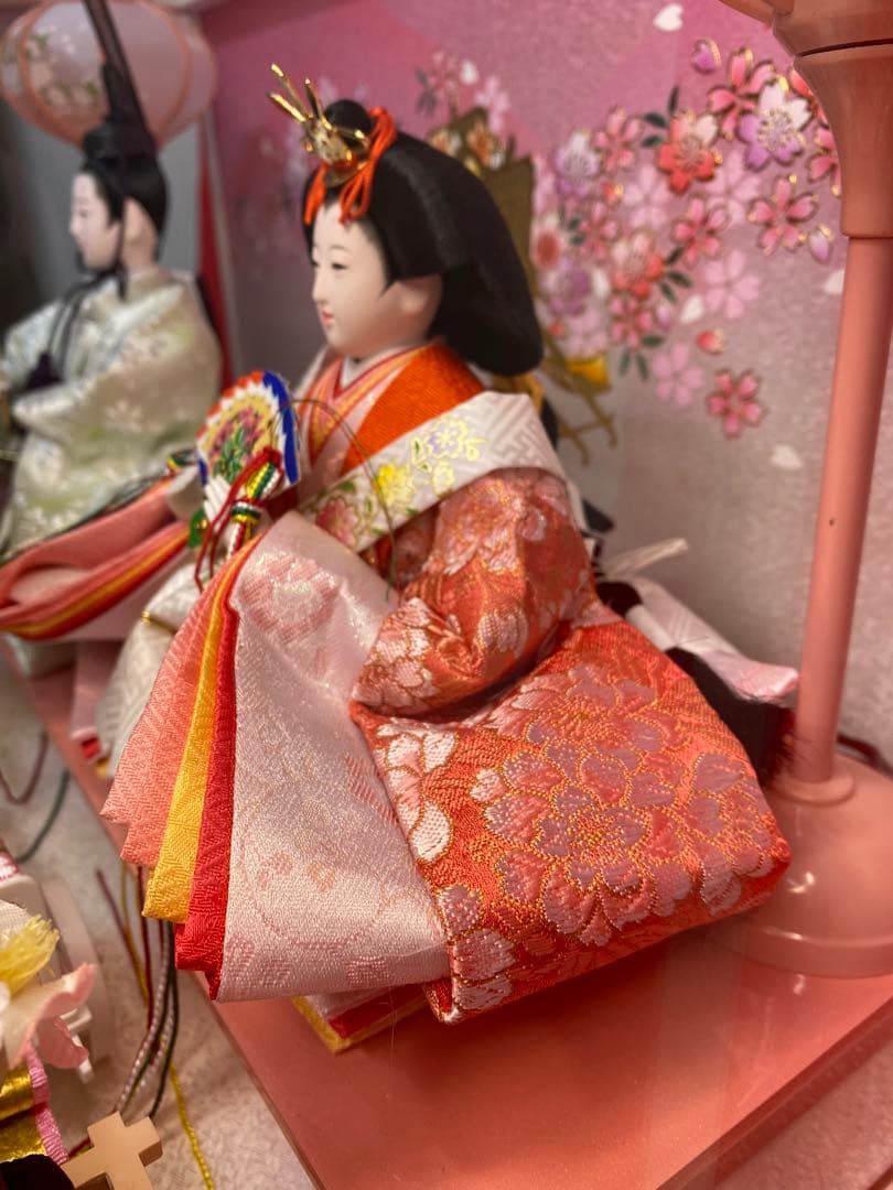 東京久月　雛人形　ガラスケース入り親王飾り・間口約４９×奥行約３１×高さ約３４㎝