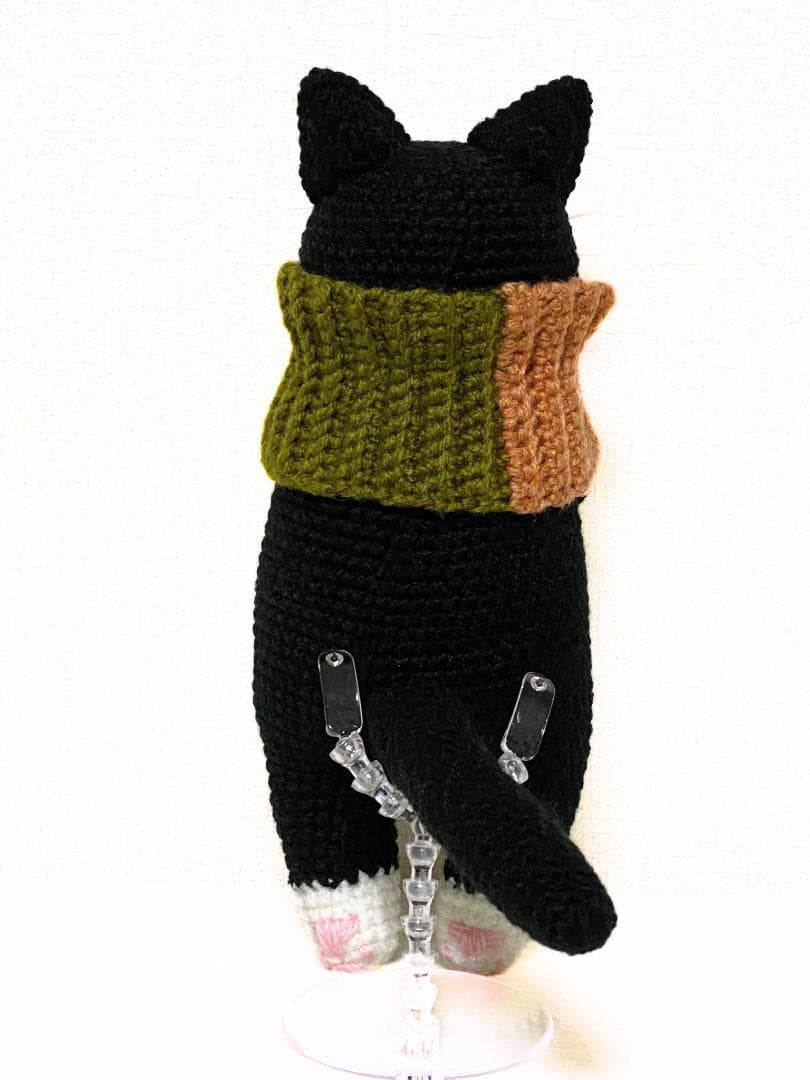 白黒はちわれ猫さん（with friend）のあみぐるみ