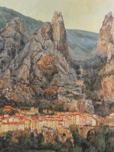 嶋津俊則、【山塊の村】、希少な大判額装用画集より、美品、日本人画家