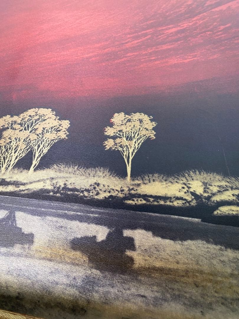 976❣️ 下川立夏　　日本画「赤富士」画寸 20号