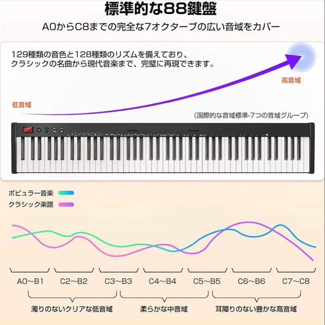 88鍵電子ピアノ Bluetooth 5.4