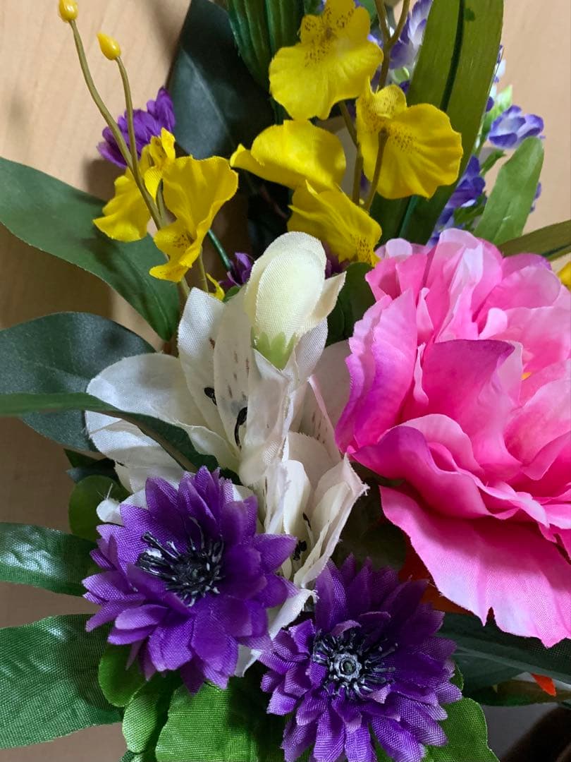 B 127z 仏花アレンジ一対　お墓花　お供え花　造花