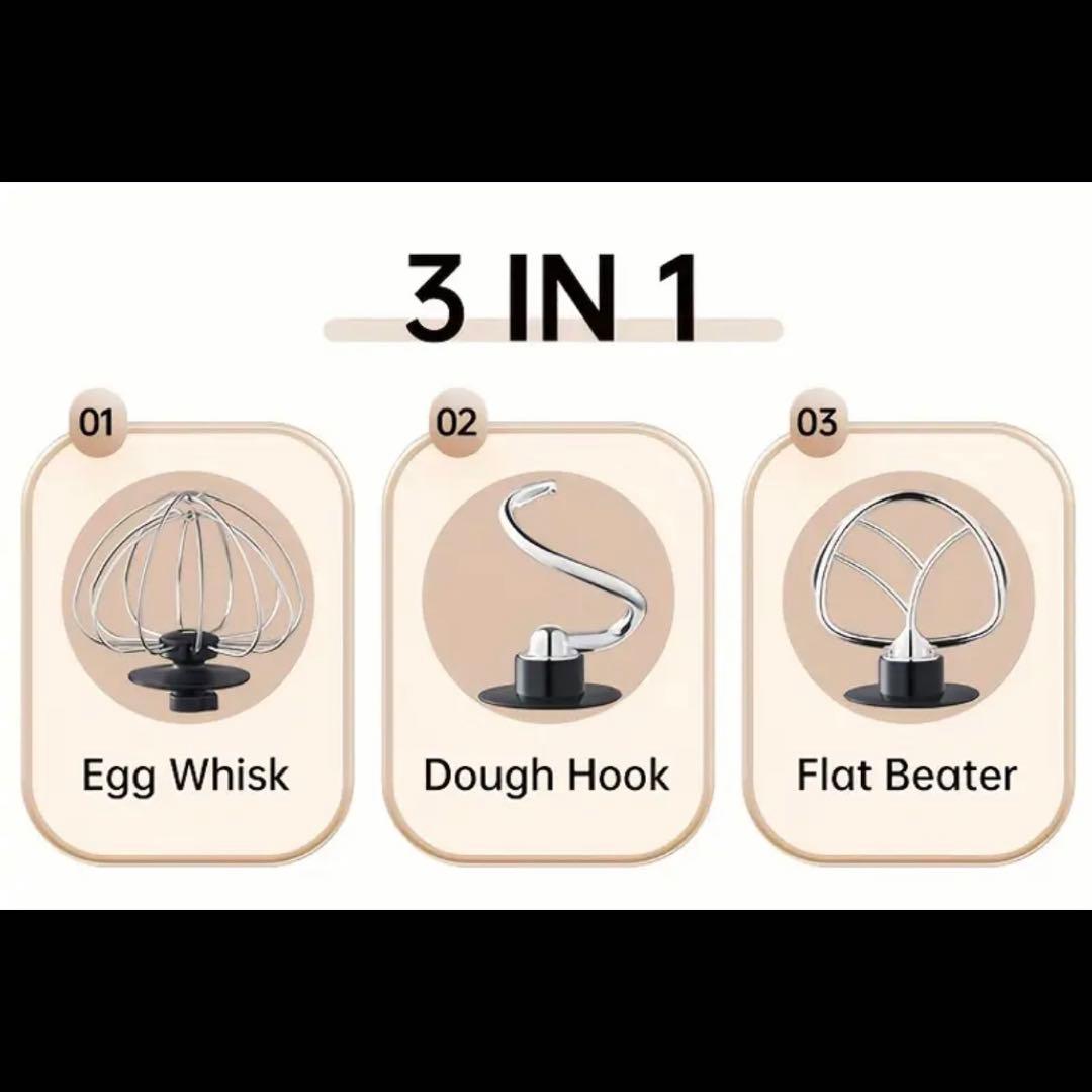 【最新】SOHEF 全自動スタンドミキサー 3L 便利な3種アタッチメント付き