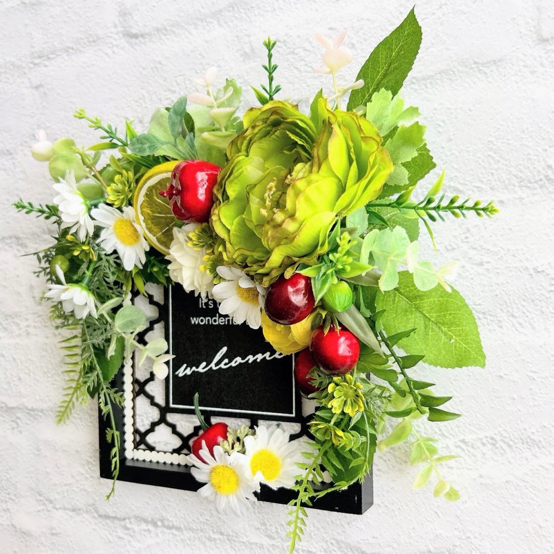 237.ウェルカムボード　フルーツアレンジ　玄関飾り　フラワーリース