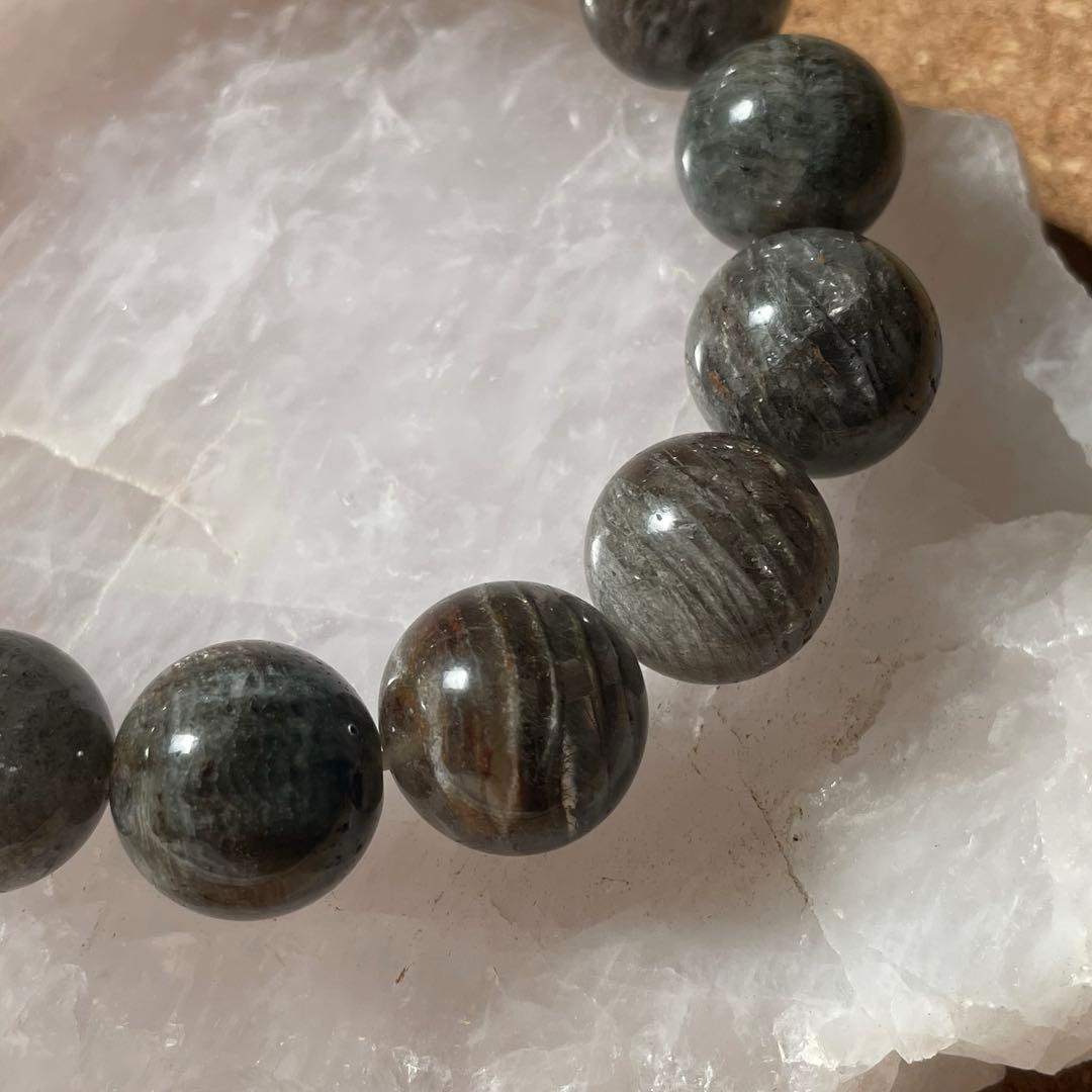 【大玉】グリーンファントムクォーツ 天然石 ブレスレット 約13㎜ 約16.5㎝